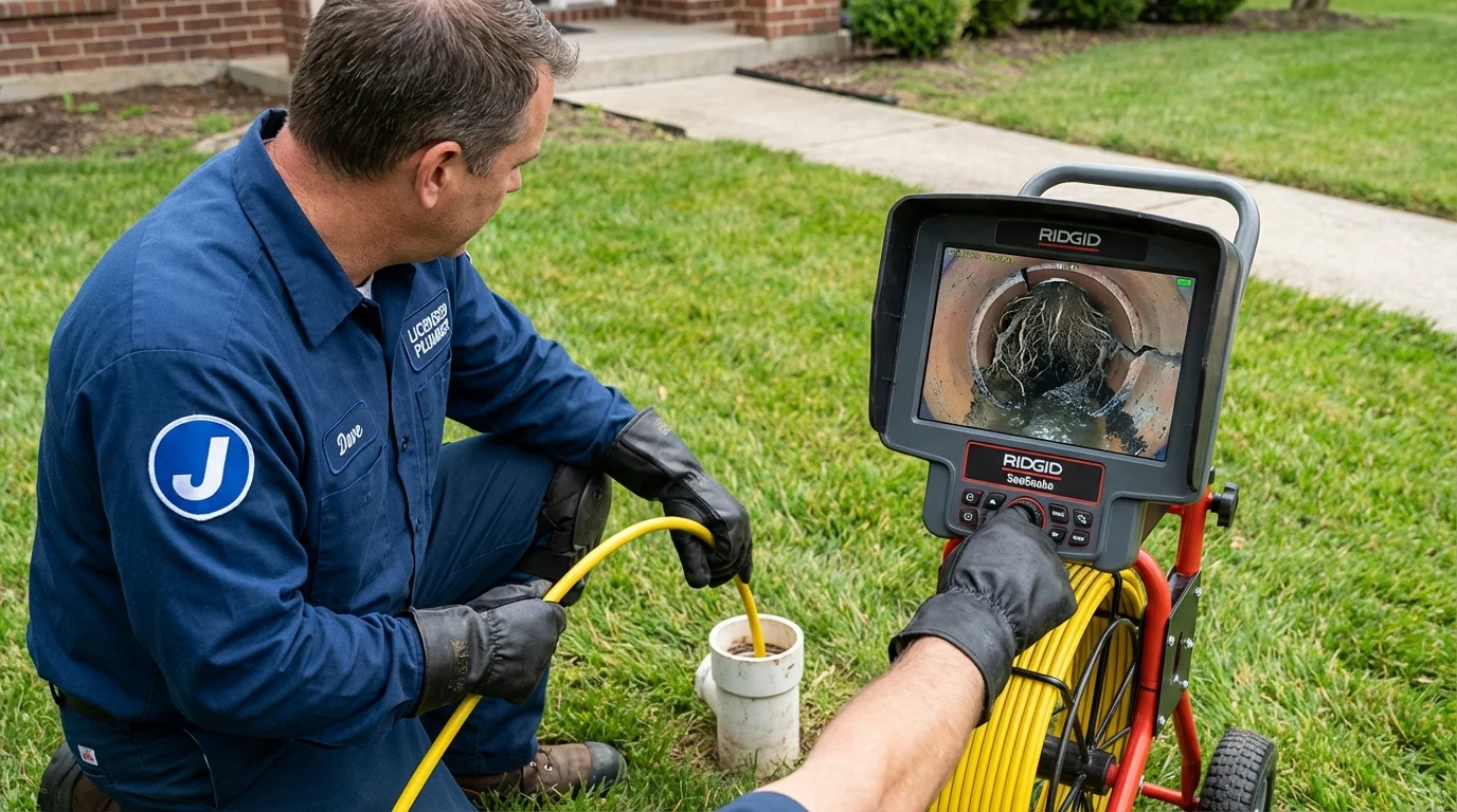 Sewer camera inspection being performed by Johns Plumbing LLC in Boalsburg
