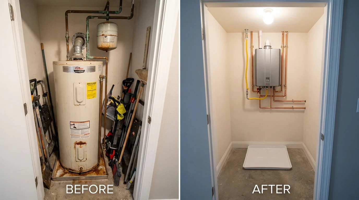 Tank water heater versus wall-mounted tankless unit comparison for Boalsburg, PA homeowners